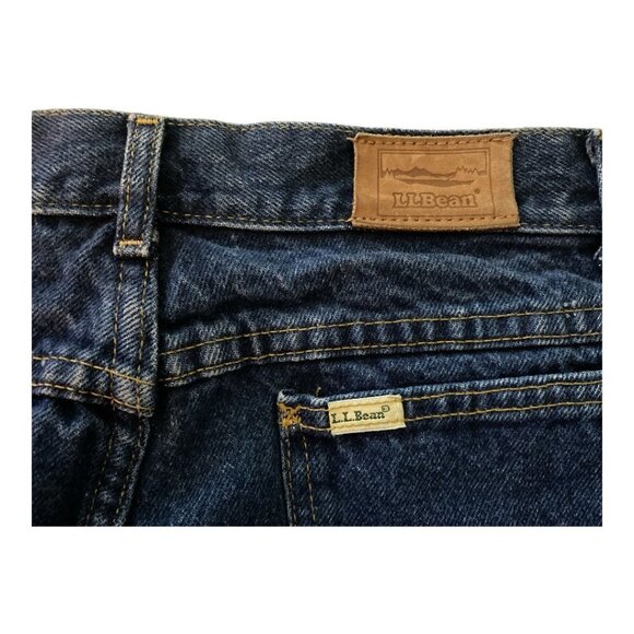 L.L.Bean jeans, flannel lined, size 12. High waisted. Straight leg, 5 pocket. - Picture 5 of 6